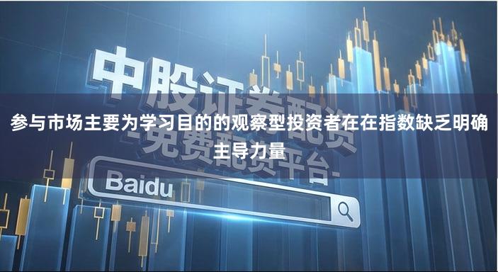 参与市场主要为学习目的的观察型投资者在在指数缺乏明确主导力量